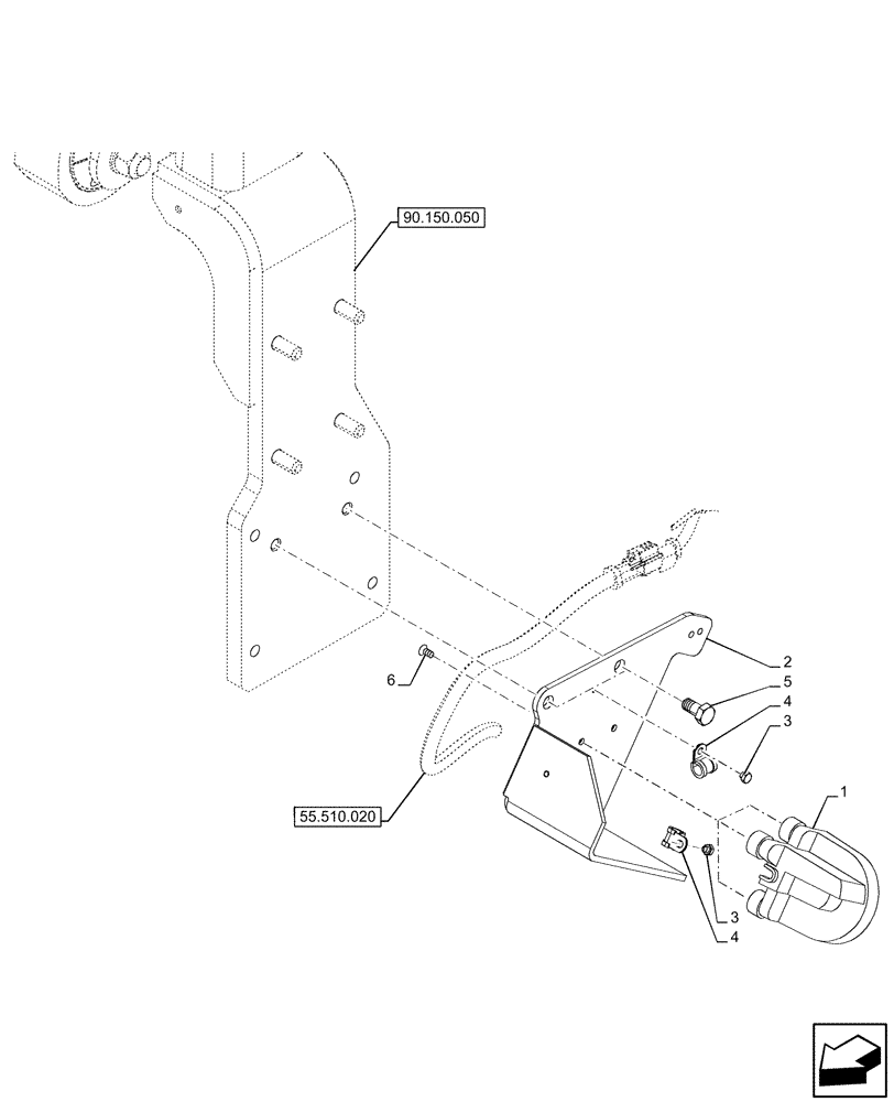 Схема запчастей Case IH FARMALL 120U - (55.680.010) - VAR - 334703, 335703 - RADAR, UNIVERSAL BUCKET, UNIVERSAL (55) - ELECTRICAL SYSTEMS