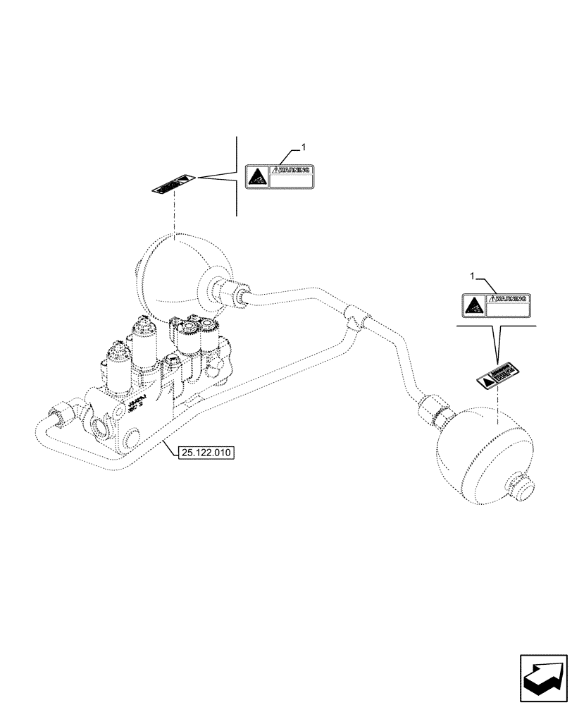 Схема запчастей Case IH FARMALL 120U - (90.108.170) - VAR - 744942, 744943, 754558, 758288, 758336, 758385, 758578 - SUSPENDED FRONT AXLE, ACCUMULATOR, NA, WARNING DECAL (90) - PLATFORM, CAB, BODYWORK AND DECALS