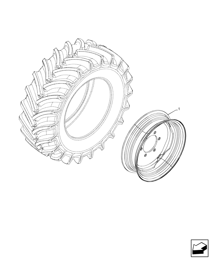 Схема запчастей Case IH FARMALL 80V - (44.511.070) - VAR - 8104301 - FRONT, WHEEL (W4EX15) (44) - WHEELS