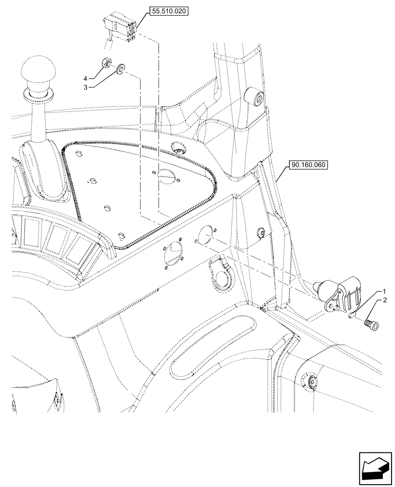 Схема запчастей Case IH FARMALL 120U - (55.510.040) - VAR - 390755 - POWER SOCKET, EU (55) - ELECTRICAL SYSTEMS