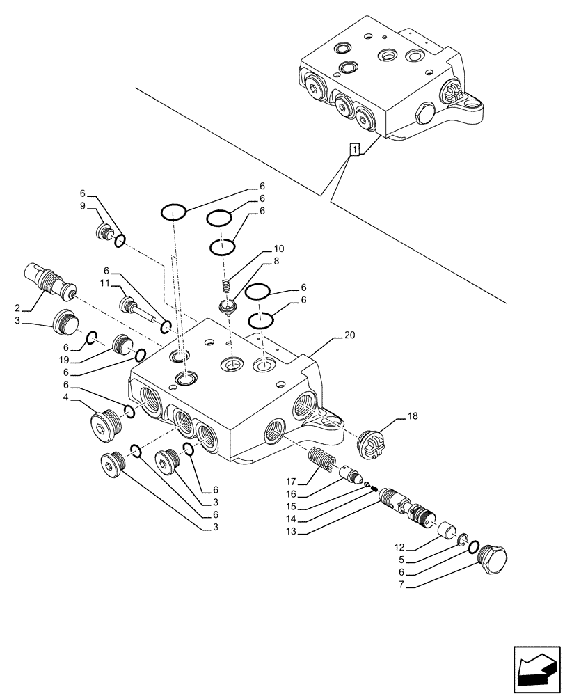 Схема запчастей Case IH FARMALL 120U - (35.204.170) - VAR - 338844 - 2 REMOTE CONTROL VALVES, REAR, COMPONENTS (35) - HYDRAULIC SYSTEMS