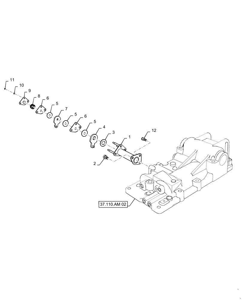 Схема запчастей Case IH FARMALL 40C - (37.108.AC[01]) - HYDRAULIC HOUSING LEVER, FARMALL 40C, 50C (37) - HITCHES, DRAWBARS & IMPLEMENT COUPLINGS