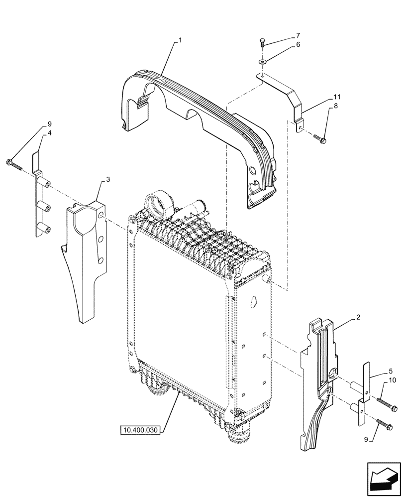 Схема запчастей Case IH FARMALL 80V - (10.400.040) - VAR - 342245, 342246, 759001, 759002 - RADIATOR, SEAL (10) - ENGINE