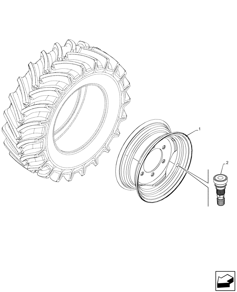 Схема запчастей Case IH FARMALL 90V - (44.511.020) - VAR - 8112301 - FRONT, WHEEL (W4.25X12) (44) - WHEELS