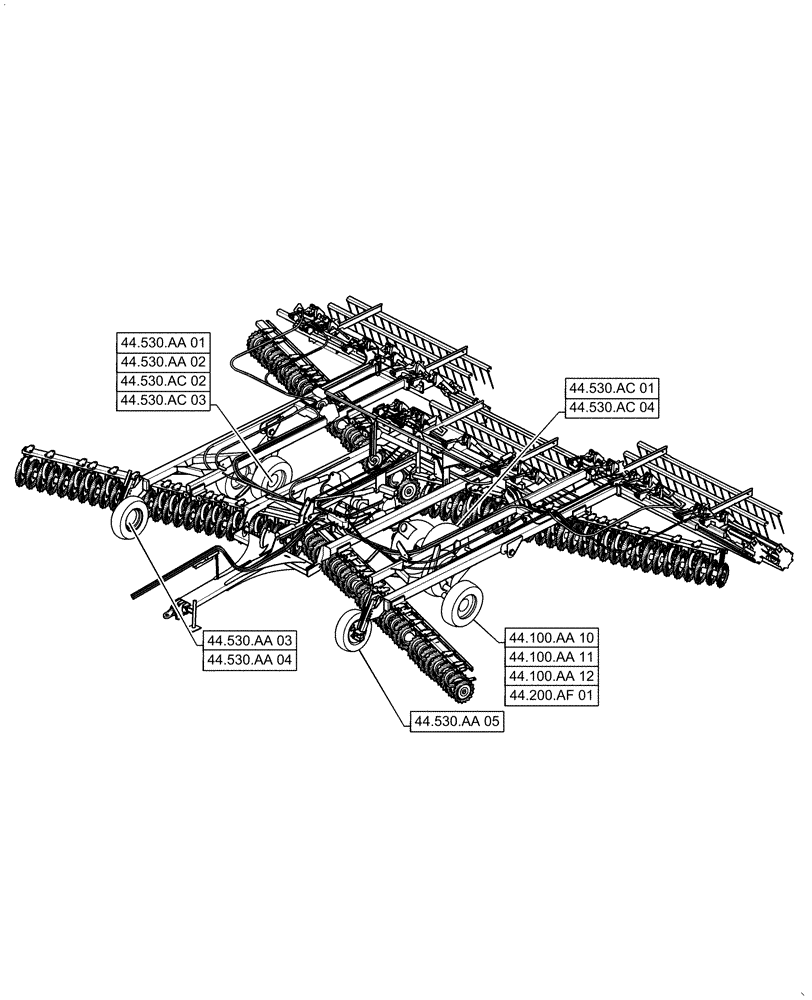 Схема запчастей Case IH TRUE-TANDEM 375 - (00.000.44) - PICTORIAL INDEX - WHEELS (00) - GENERAL & PICTORIAL INDEX