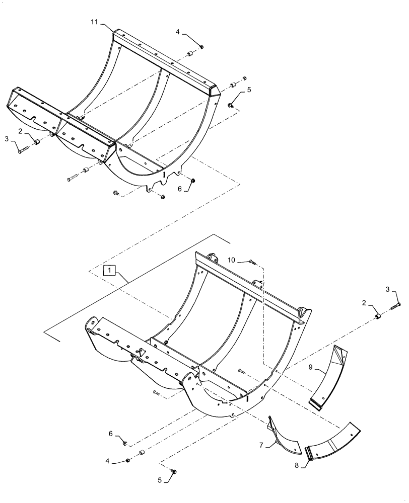 Схема запчастей Case IH 9240 - (66.360.AH[03]) - FRAME, CONCAVE (66) - THRESHING