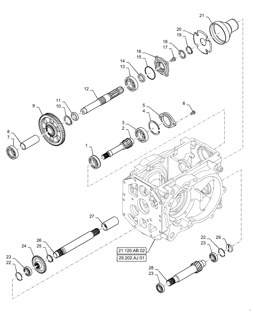 Схема запчастей Case IH FARMALL 40C - (31.201.AG[04]) - PTO DRIVE SHAFT, FARMALL 40C, 50C (31) - IMPLEMENT POWER TAKE OFF