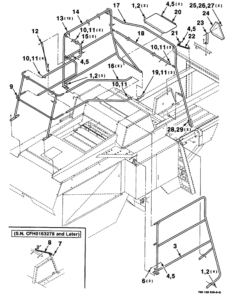 Схема запчастей Case IH 8576 - (07-016) - HAND RAILS AND MOUNTING ASSEMBLY (12) - MAIN FRAME