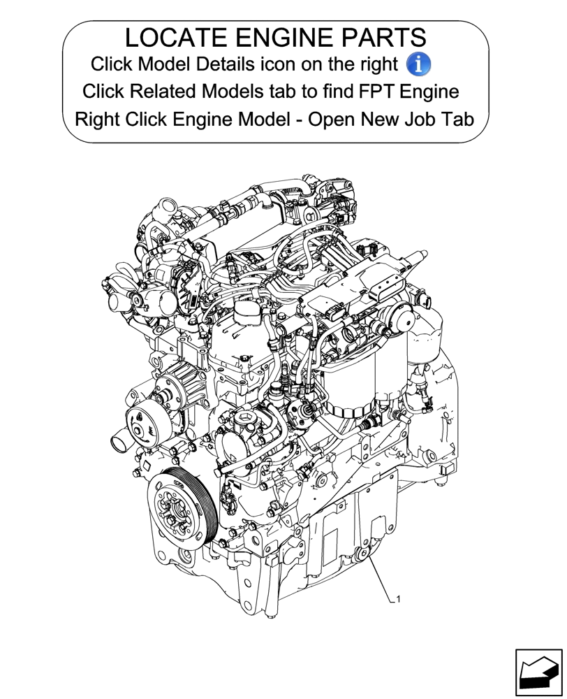 Схема запчастей Case IH FARMALL 110N - (10.001.010) - VAR - 759001, 759002 - ENGINE (10) - ENGINE