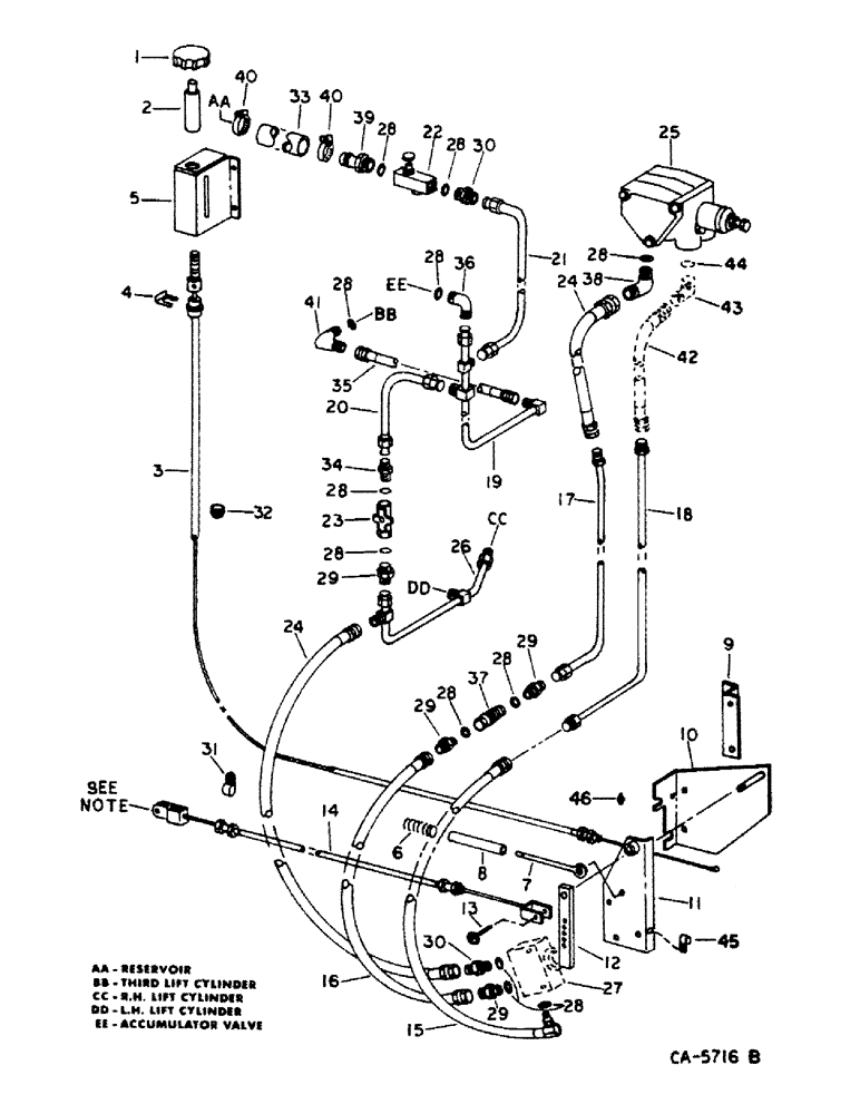 Схема запчастей Case IH 1440 - (10-68) - HYDRAULICS, AUTOMATIC HEADER CONTROL, SERIAL NO. 1501 THRU 20000 (07) - HYDRAULICS