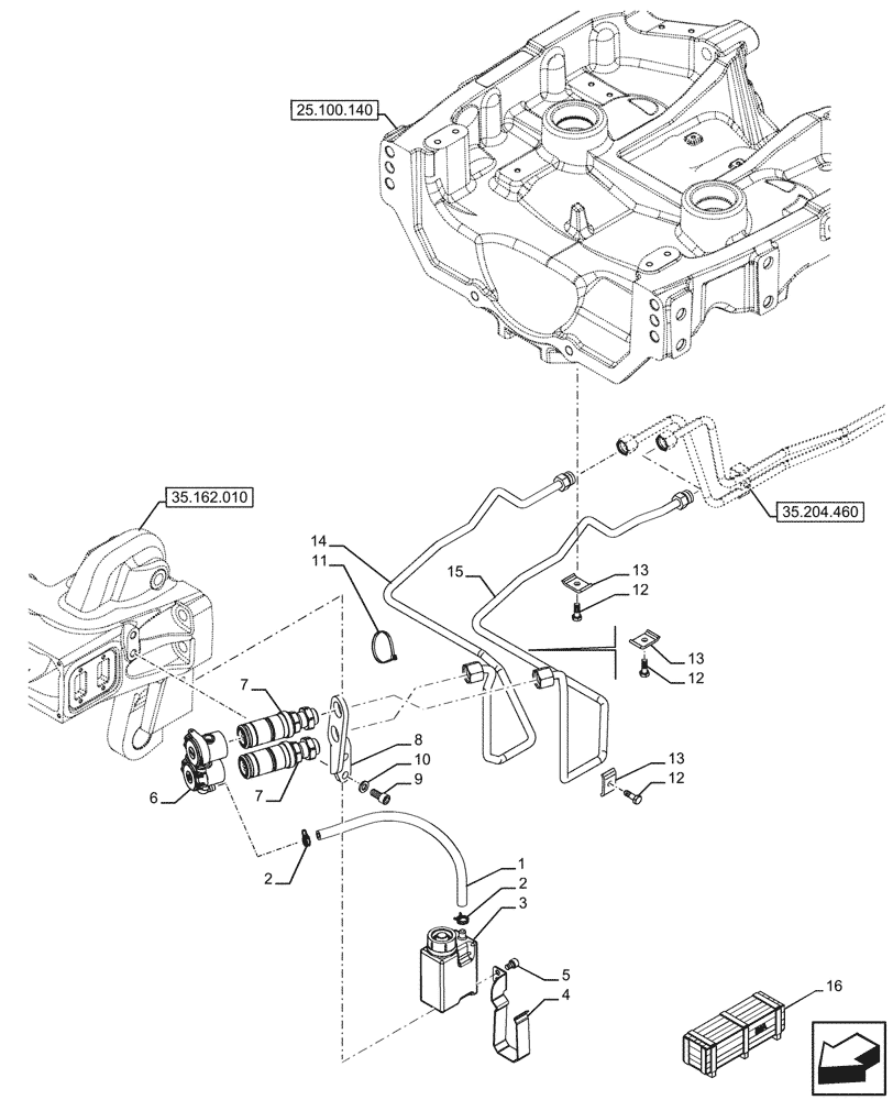 Схема запчастей Case IH FARMALL 120U - (35.204.450) - VAR - 744942, 744943, 758336, 758578, 758610 - REMOTE CONTROL VALVE, COUPLING, FRONT, SUSPENDED FRONT AXLE (35) - HYDRAULIC SYSTEMS