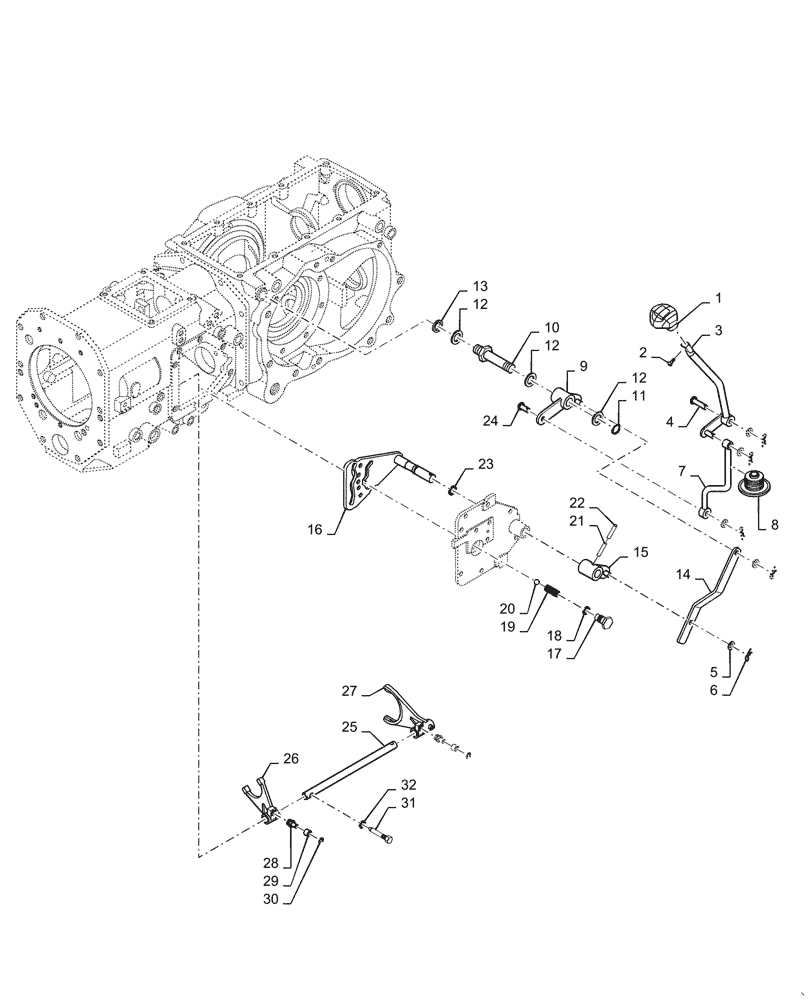 Схема запчастей Case IH FARMALL 50C - (21.130.BC[05]) - SHIFTING UNIT, RANGE GEAR, MECH, FARMALL 40C, 50C (21) - TRANSMISSION