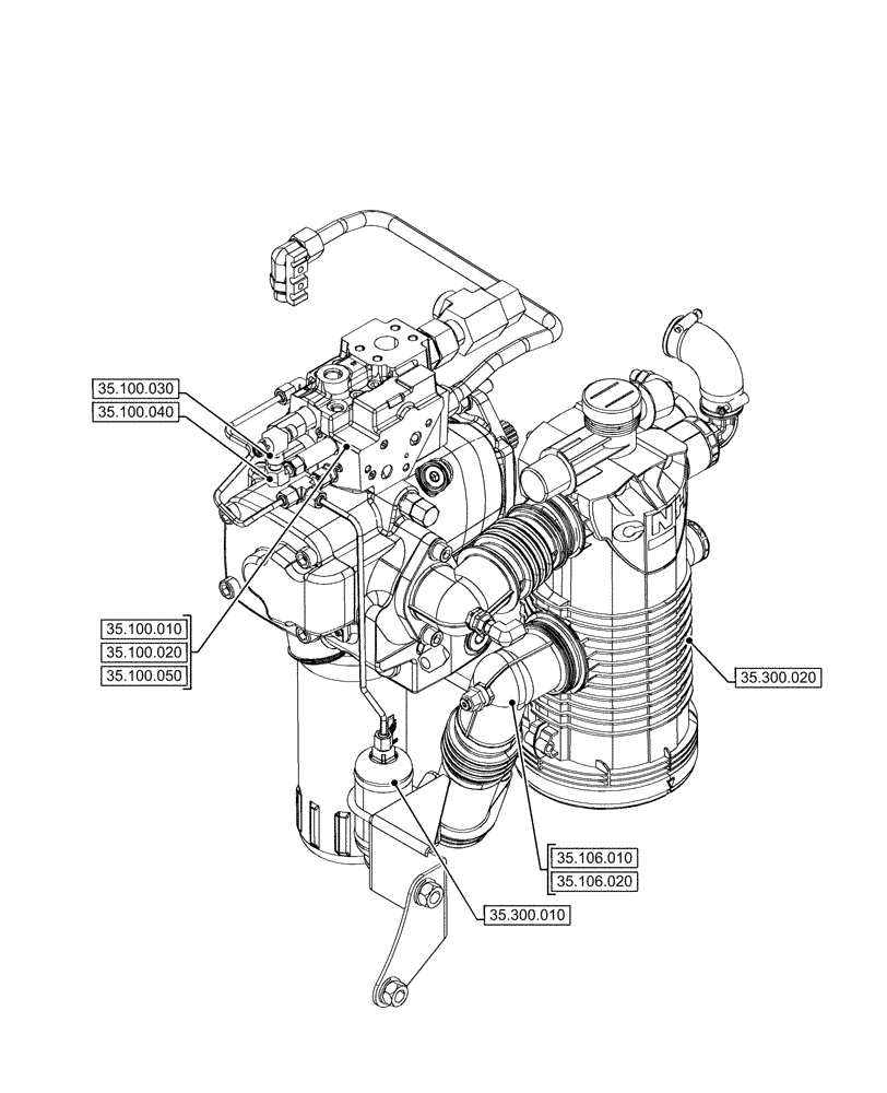 Схема запчастей Case IH OPTUM 270 CVT - (00.000.35[01]) - PICTORIAL INDEX - HYDRAULIC SYSTEMS (00) - GENERAL & PICTORIAL INDEX