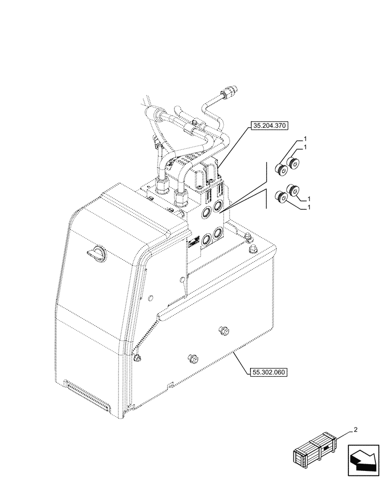 Схема запчастей Case IH FARMALL 120U - (35.204.490) - VAR - 342003, 342004, 744711, 758980 - PLUG, REMOTE CONTROL VALVE (35) - HYDRAULIC SYSTEMS