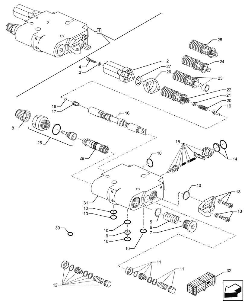 Схема запчастей Case IH FARMALL 120U - (35.204.180) - VAR - 338844 - 2 REMOTE CONTROL VALVES, REAR, COMPONENTS (35) - HYDRAULIC SYSTEMS