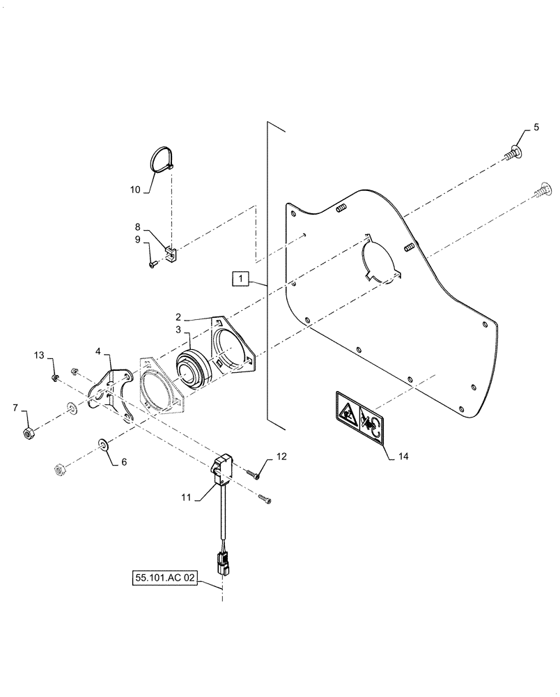 Схема запчастей Case IH 8240 - (74.140.CS) - BEARING HOUSING, TAILINGS DELIVERY (74) - CLEANING