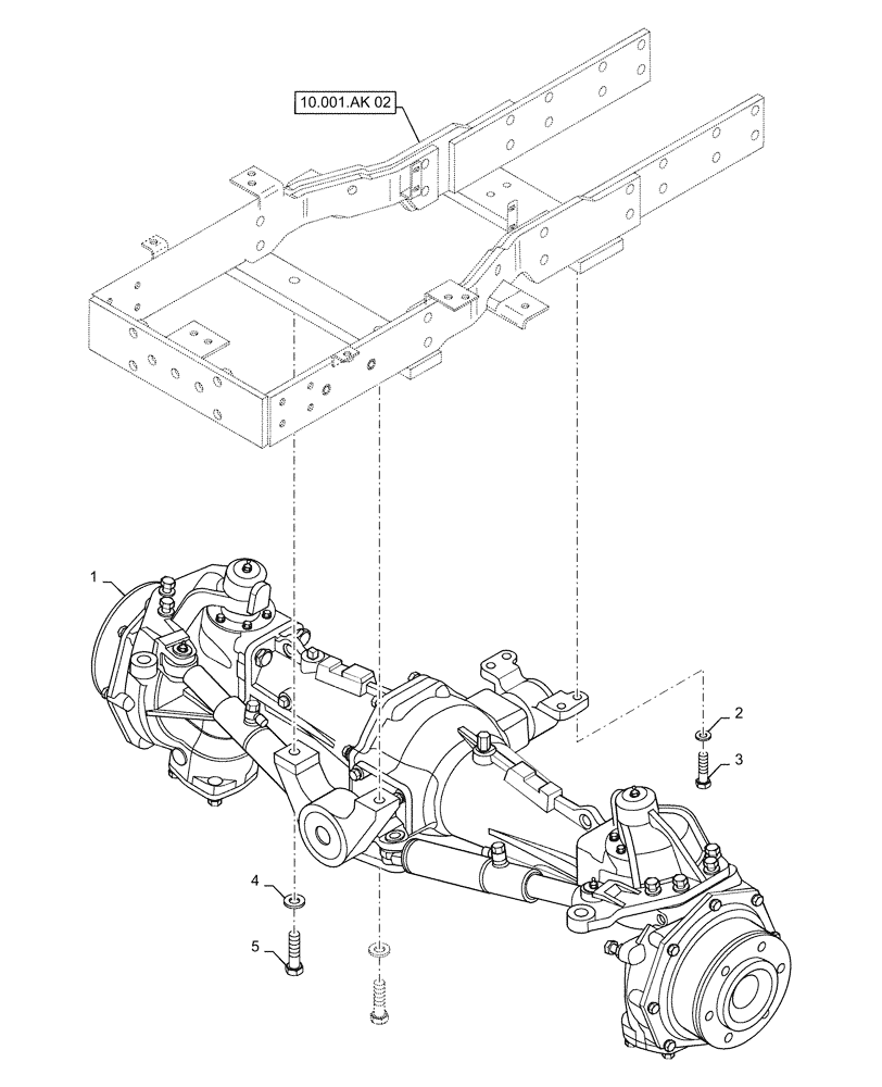 Схема запчастей Case IH FARMALL 50C - (25.100.AA[02]) - FRONT AXLE, ASSY, FARMALL 40C, 50C (25) - FRONT AXLE SYSTEM