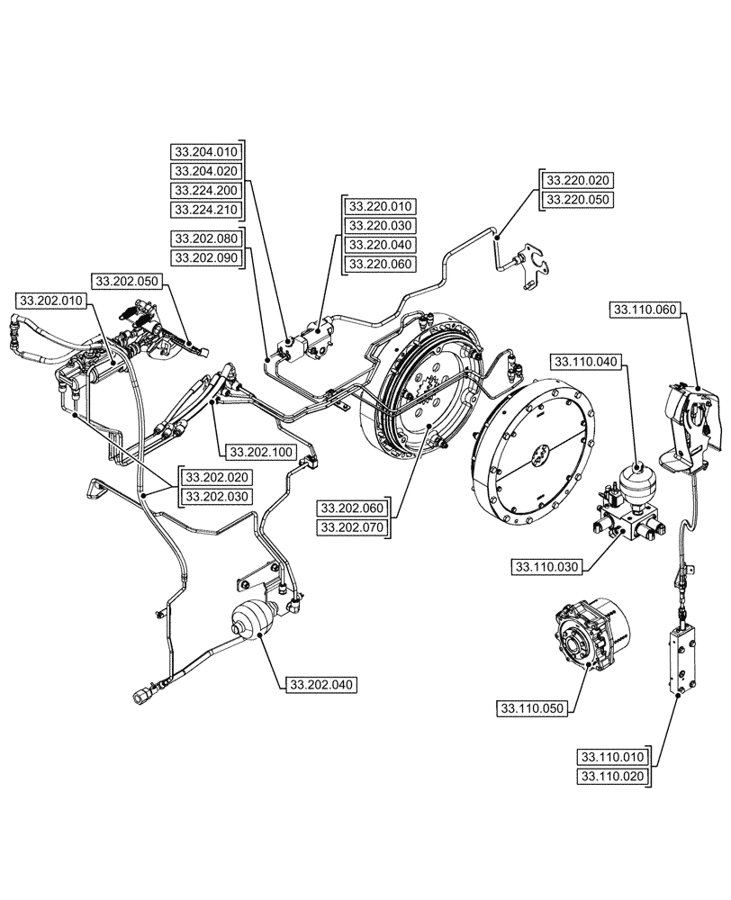 Схема запчастей Case IH OPTUM 270 CVT - (00.000.33[02]) - PICTORIAL INDEX - BRAKES & CONTROLS (00) - GENERAL & PICTORIAL INDEX