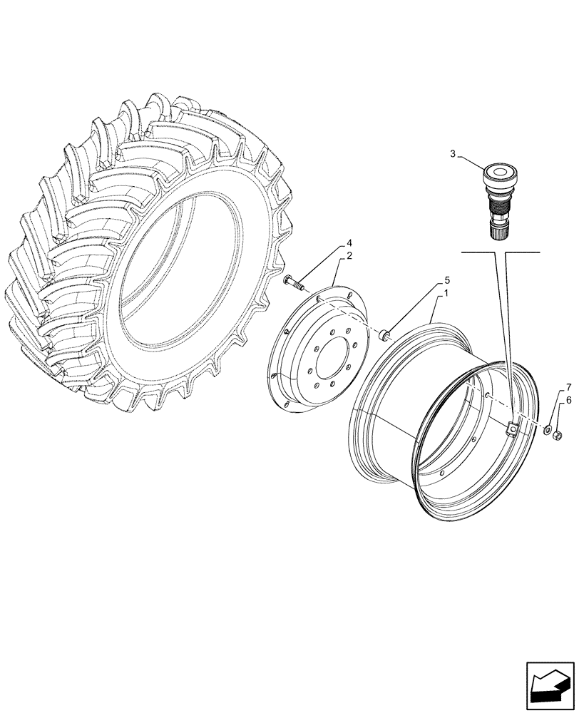 Схема запчастей Case IH FARMALL 80V - (44.520.070) - VAR - 8322401, 8921401, 8929401 - REAR, WHEEL (W11X20) (44) - WHEELS