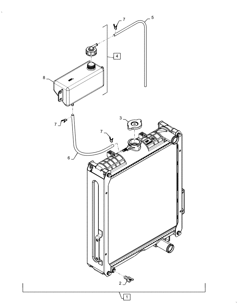 Схема запчастей Case IH FARMALL 50A - (10.400.BE[01]) - RADIATOR, ASSY (10) - ENGINE