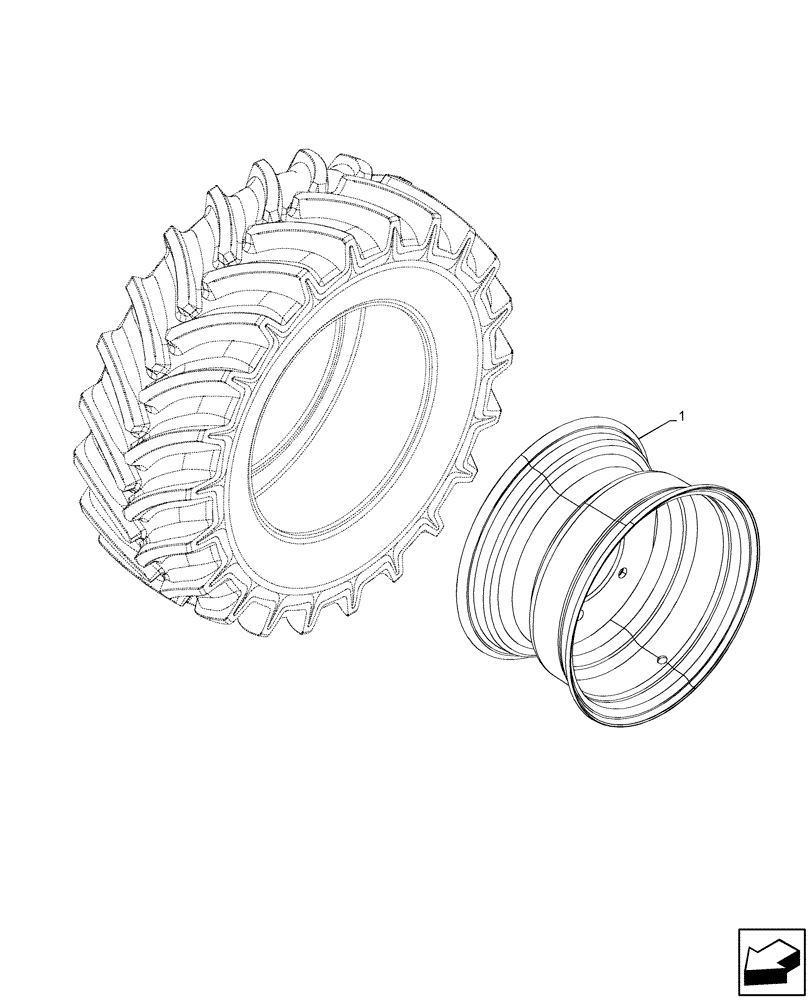 Схема запчастей Case IH FARMALL 90V - (44.511.040) - VAR - 8279601 - FRONT, WHEEL (44) - WHEELS