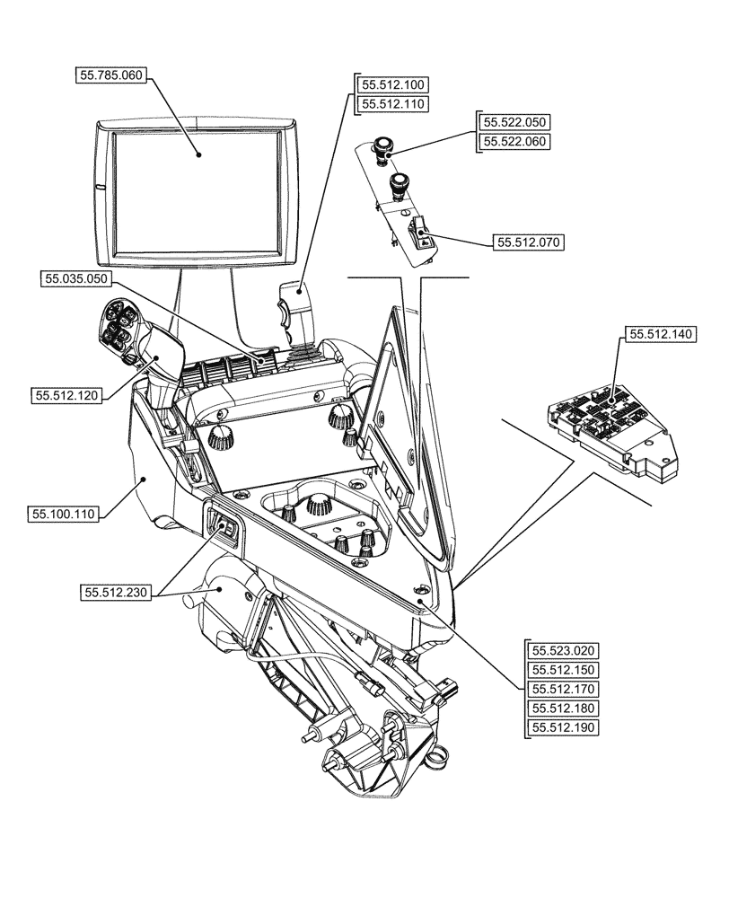 Схема запчастей Case IH OPTUM 270 CVT - (00.000.55[06]) - PICTORIAL INDEX - ELECTRICAL SYSTEMS (00) - GENERAL & PICTORIAL INDEX
