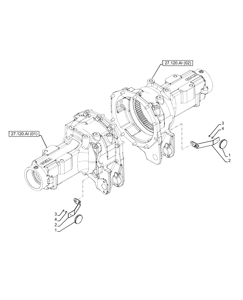 Схема запчастей Case IH FARMALL 100C - (55.404.BH[03]) - VAR - 743580, 743581, 743582, 743583, 743867 - REFLECTOR (55) - ELECTRICAL SYSTEMS