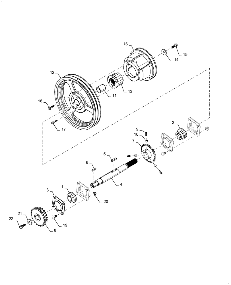 Схема запчастей Case IH 7140 - (74.140.AX) - ELEVATOR DRIVE JACKSHAFT (74) - CLEANING