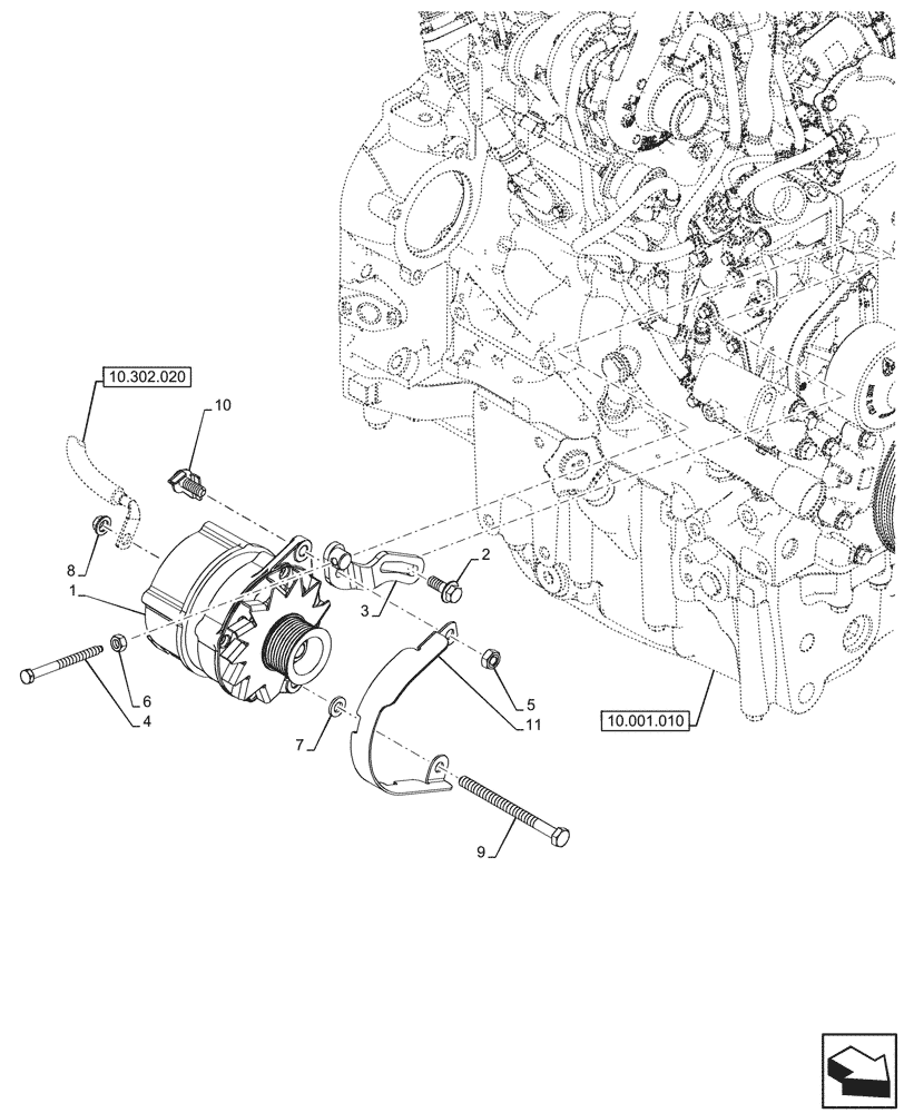 Схема запчастей Case IH FARMALL 80N - (55.301.010) - VAR - 342245, 342246, 759001, 759002 - ALTERNATOR (55) - ELECTRICAL SYSTEMS