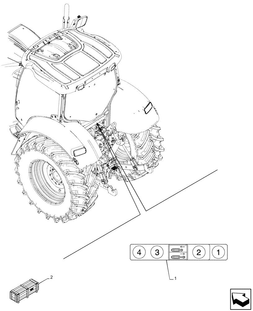 Схема запчастей Case IH PUMA 185 CVT - (90.108.AA[19]) - VAR - 391165, 758059, 758060 - DECAL, 4 REMOTE CONTROL VALVES (90) - PLATFORM, CAB, BODYWORK AND DECALS