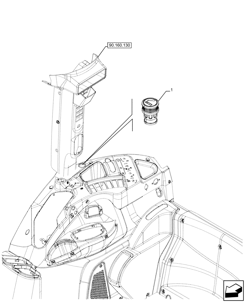 Схема запчастей Case IH FARMALL 110U - (55.512.090) - VAR - 334755 - CIGARETTE LIGHTER (55) - ELECTRICAL SYSTEMS