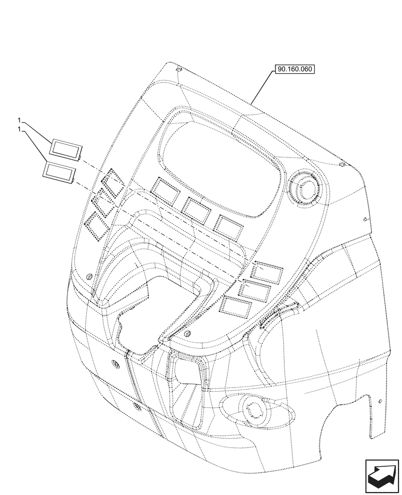 Схема запчастей Case IH FARMALL 90N - (90.160.020) - VAR - 342245, 759001 - PLUG, W/O CRPM, CAB (90) - PLATFORM, CAB, BODYWORK AND DECALS