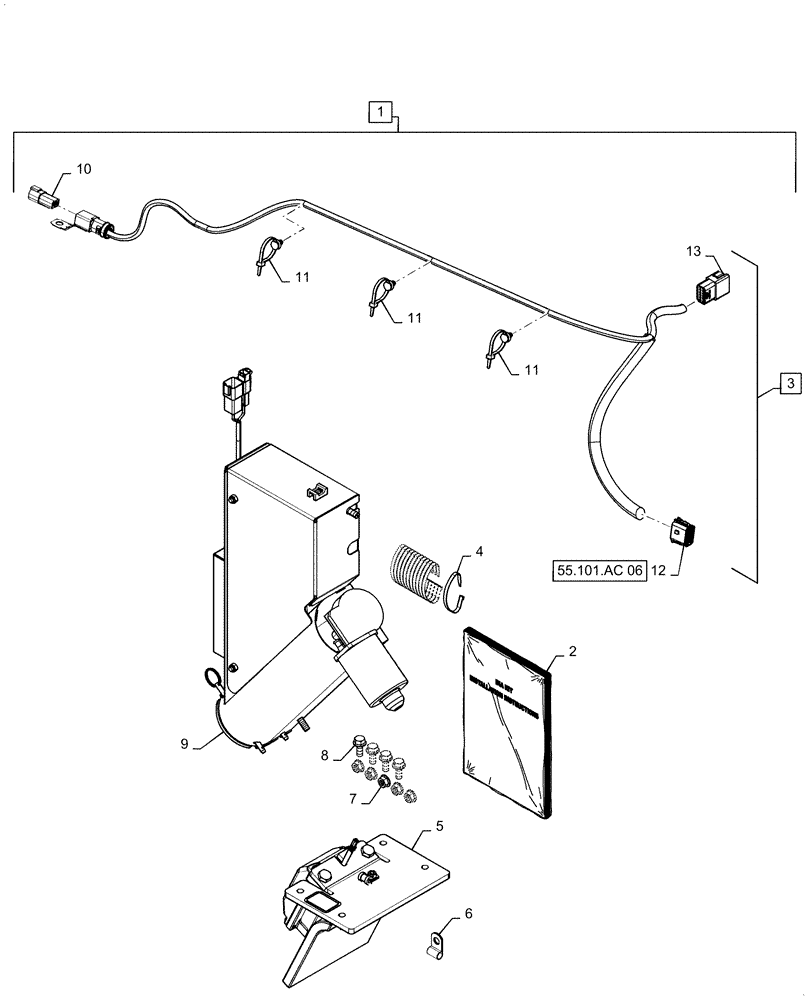 Схема запчастей Case IH 7140 - (88.100.55[08]) - DIA KIT, MOISTURE SENSOR & YIELD MONITOR (88) - ACCESSORIES