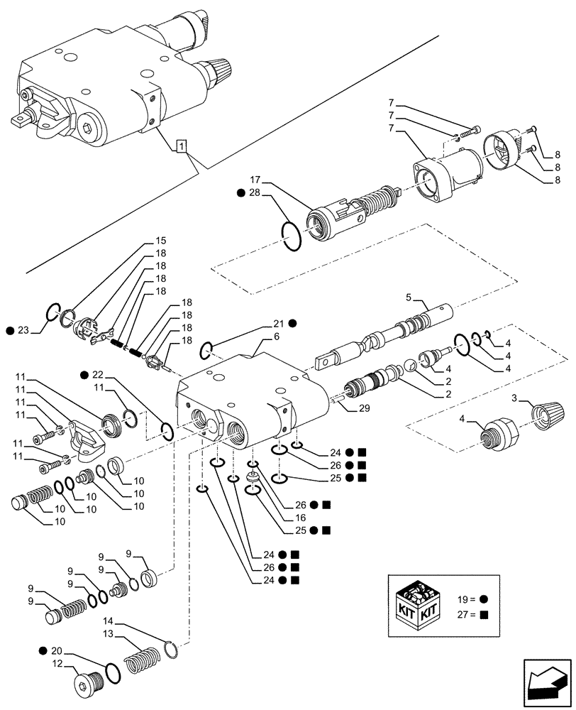 Схема запчастей Case IH FARMALL 120U - (35.204.230) - VAR - 330849 - 2 REMOTE CONTROL VALVES, REAR, W/ RECONFIGURABLE REMOTES, COMPONENTS (35) - HYDRAULIC SYSTEMS