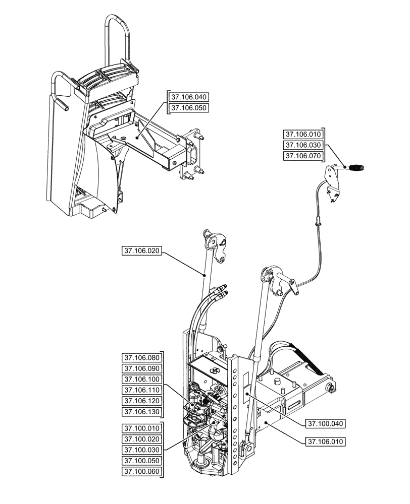 Схема запчастей Case IH OPTUM 270 CVT - (00.000.37[03]) - PICTORIAL INDEX - HITCHES, DRAWBARS AND IMPLEMENT COUPLINGS (00) - GENERAL & PICTORIAL INDEX
