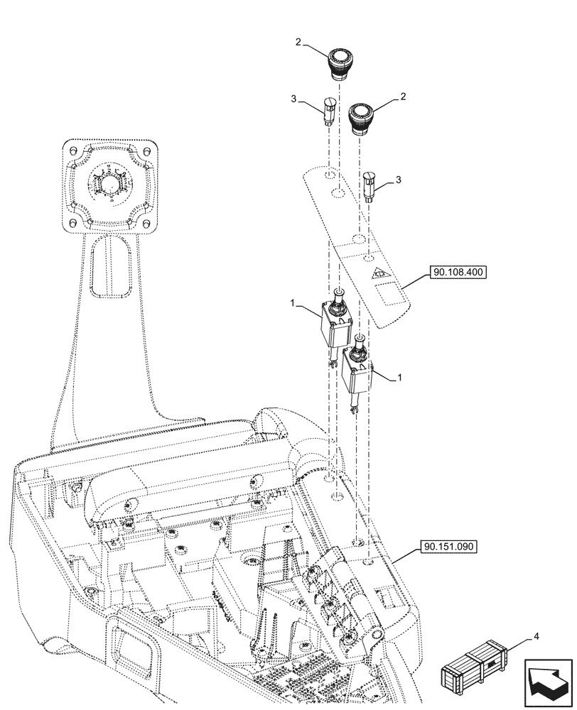 Схема запчастей Case IH OPTUM 300 CVT - (55.522.060) - VAR - 758770, 758771, 758772, 758773, 759305, 759306, 759307, 759308 - FRONT, REAR PTO, SWITCH (55) - ELECTRICAL SYSTEMS