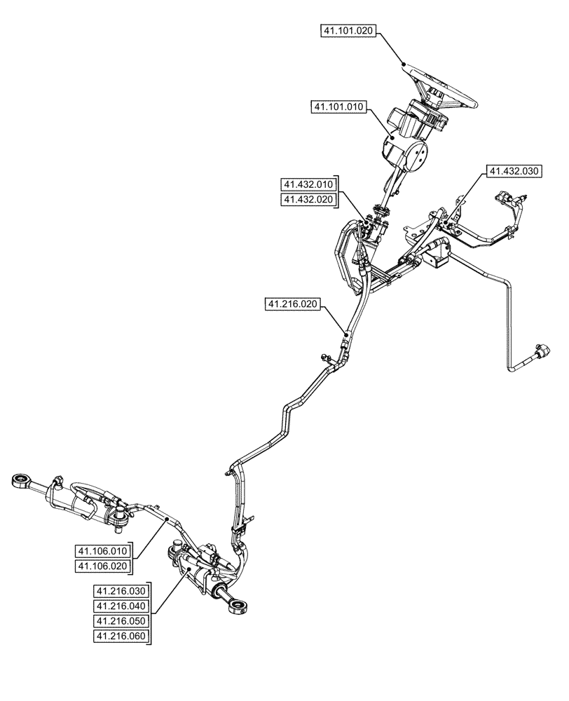 Схема запчастей Case IH OPTUM 270 CVT - (00.000.41) - PICTORIAL INDEX - STEERING (00) - GENERAL & PICTORIAL INDEX