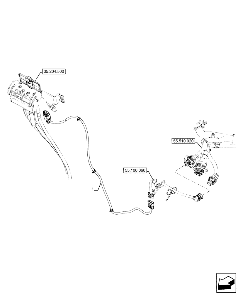 Схема запчастей Case IH FARMALL 120U - (55.100.080) - VAR - 342003, 342004, 758980 - HARNESS, W/ LOADER READY, NA (55) - ELECTRICAL SYSTEMS