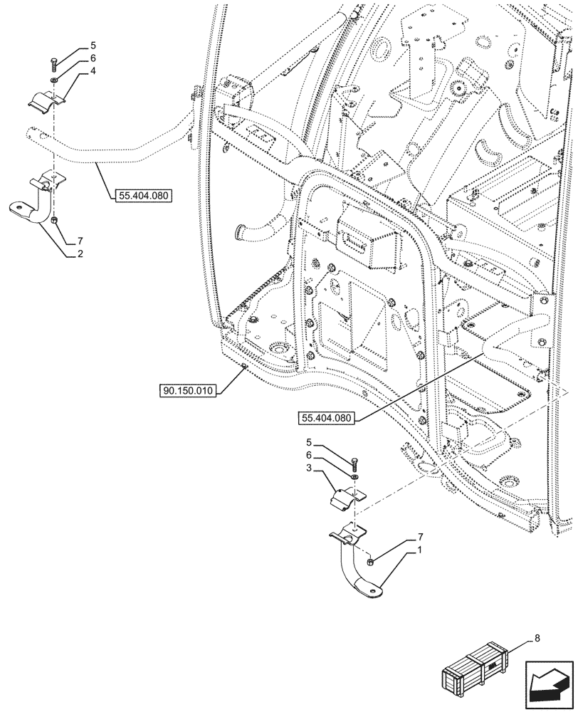 Схема запчастей Case IH FARMALL 110U - (55.404.160) - VAR - 335131, 337131 - INDICATOR LIGHT, SUPPORT (55) - ELECTRICAL SYSTEMS