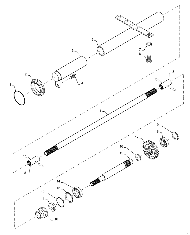 Схема запчастей Case IH FARMALL 50C - (23.314.AG[02]) - 4WD SHAFT, FARMALL 40C, 50C (23) - FOUR WHEEL DRIVE SYSTEM