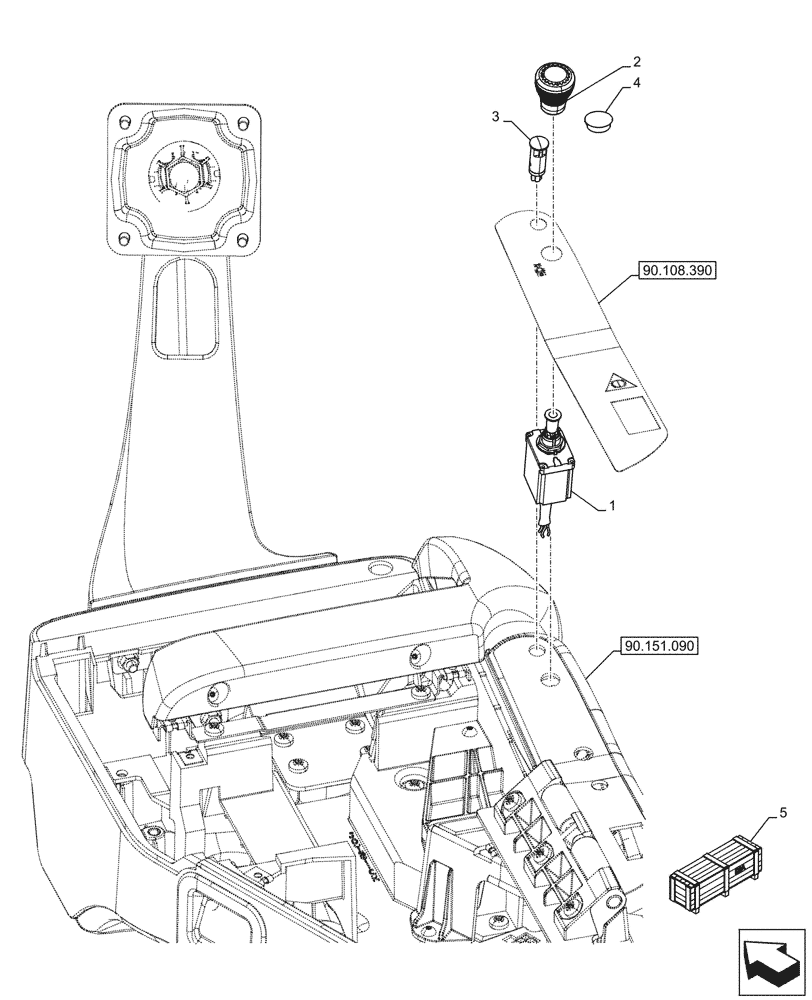 Схема запчастей Case IH OPTUM 270 CVT - (55.522.050) - VAR - 758768, 758769, 758774, 758775, 758776, 759086, 759123, 759304 - REAR PTO, SWITCH (55) - ELECTRICAL SYSTEMS