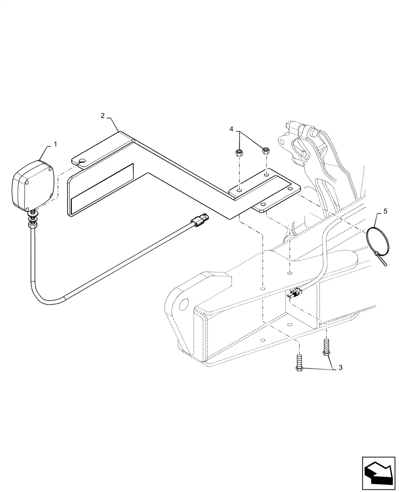 Схема запчастей Case IH 500 - (55.100.AA[03]) - FRONT LIGHT BRACKET 40 FOOT (55) - ELECTRICAL SYSTEMS