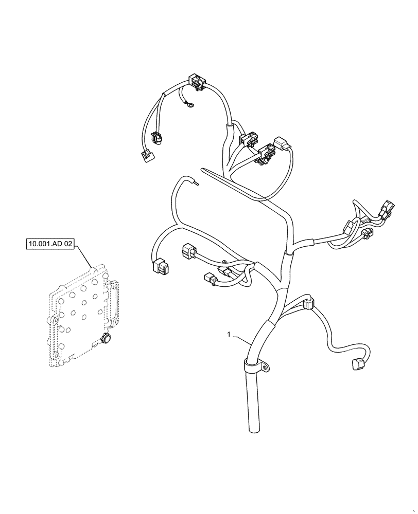 Схема запчастей Case IH FARMALL 40C - (55.015.AB[01]) - ENGINE, WIRE HARNESS, FARMALL 40C, 50C (55) - ELECTRICAL SYSTEMS