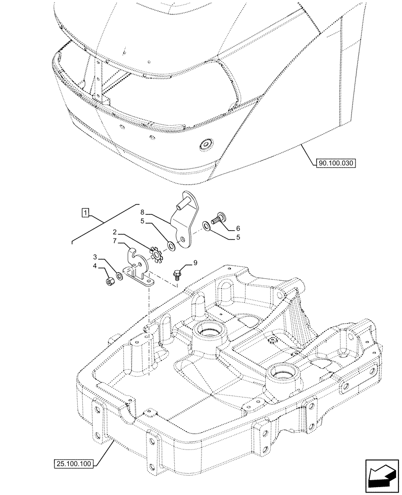 Схема запчастей Case IH FARMALL 120U - (90.102.030) - VAR - 330500, 330501, 330502, 330503, 330504, 330505, 330506, 330507, 330508, 330509, 330510, 330511, 330512, 330514, 330517, 330576, 330843, 335660, 390500 - LATCH, HOOD (90) - PLATFORM, CAB, BODYWORK