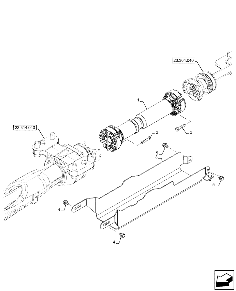 Схема запчастей Case IH FARMALL 120U - (23.314.050) - VAR - 337260 - SUSPENDED FRONT AXLE (23) - FOUR WHEEL DRIVE SYSTEM