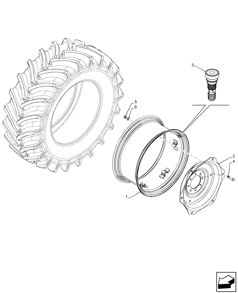 Схема запчастей Case IH FARMALL 90N - (44.520.100) - VAR - 8351401, 8951401 - REAR, WHEEL (W13X28) (44) - WHEELS