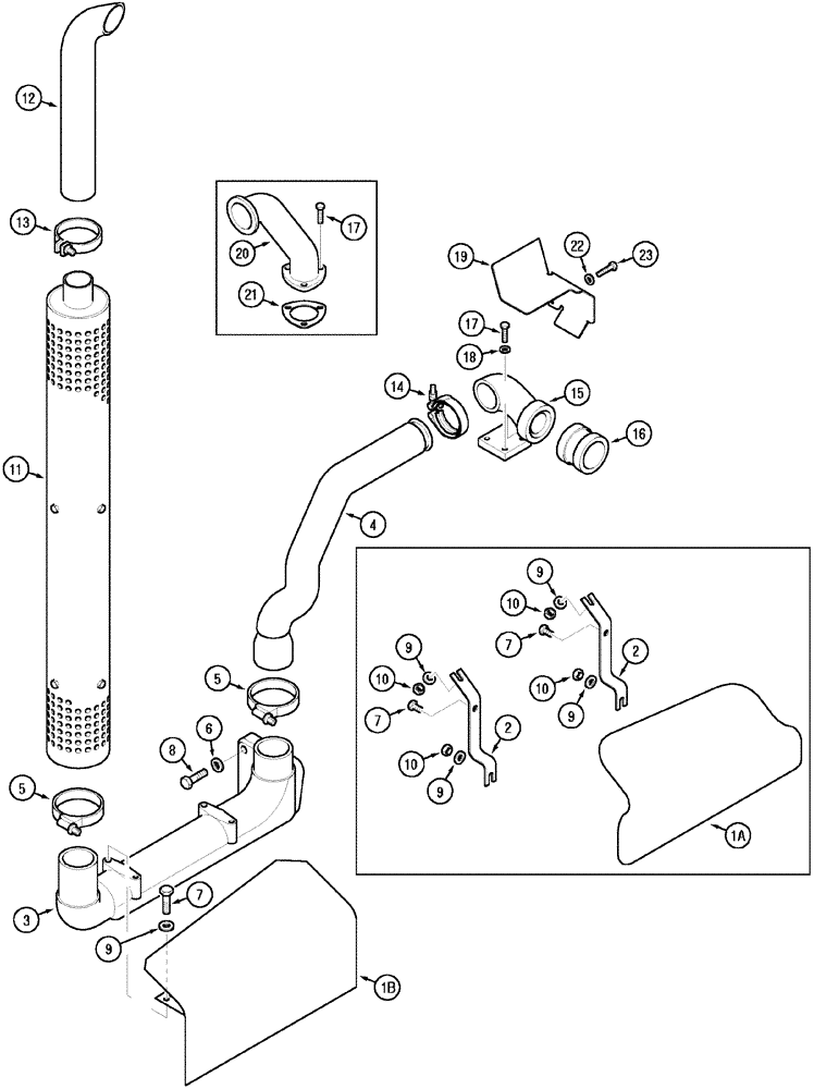 Схема запчастей Case IH CX50 - (02-21) - VERTICAL EXHAUST (02) - ENGINE