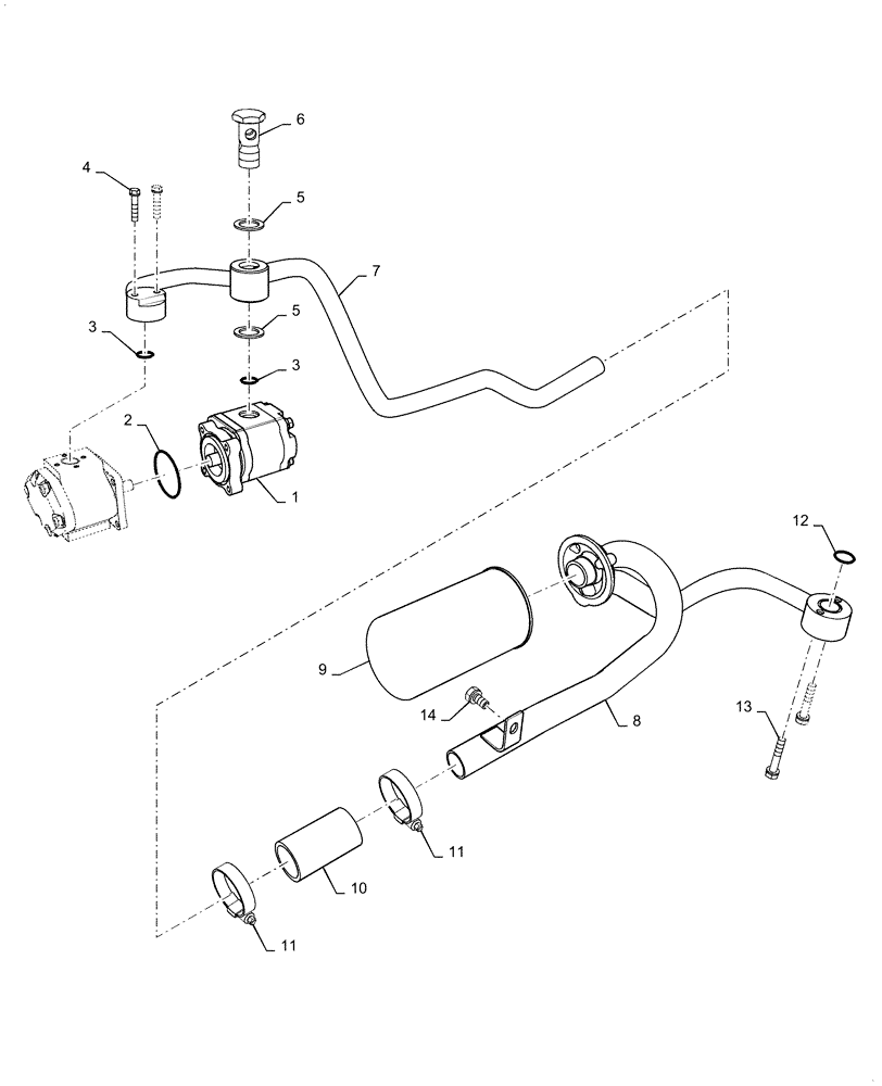 Схема запчастей Case IH FARMALL 40C - (35.100.AH[01]) - HYDRAULIC SUCTION LINES, FARMALL 40C, 50C (35) - HYDRAULIC SYSTEMS