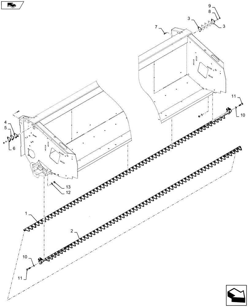 Схема запчастей Case IH 3020-30 - (58.110.03[03]) - KNIFE ASSEMBLY, SPARES, COARSE, DD (58) - ATTACHMENTS/HEADERS