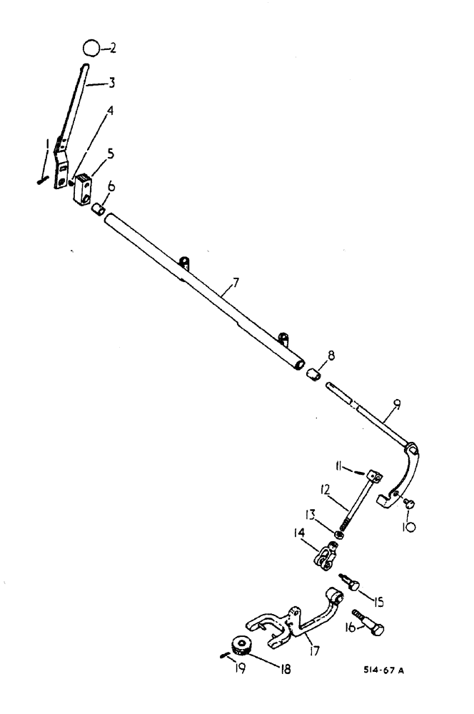 Схема запчастей Case IH 884 - (07-068) - POWER TAKE OFF LEVER AND CONNECTIONS - 884 (04) - Drive Train